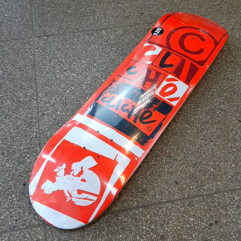 Cliche Letter Press RHM Skateboard Deck Red 8" 
